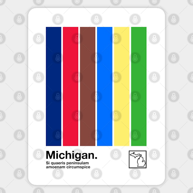 Michigan // Original Minimalist Artwork Poster Design Magnet by DankFutura